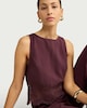 image 3 of F&F Lace Trim Co-ord Beach Blouse in Burgundy