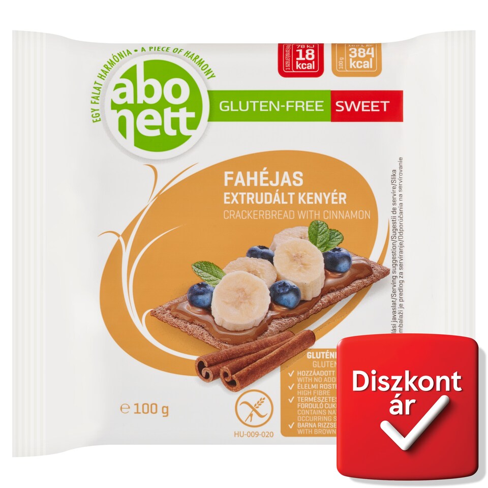 image 1 of Abonett Gluten-Free Cinnamon Crackerbread with Sweetener 100 g