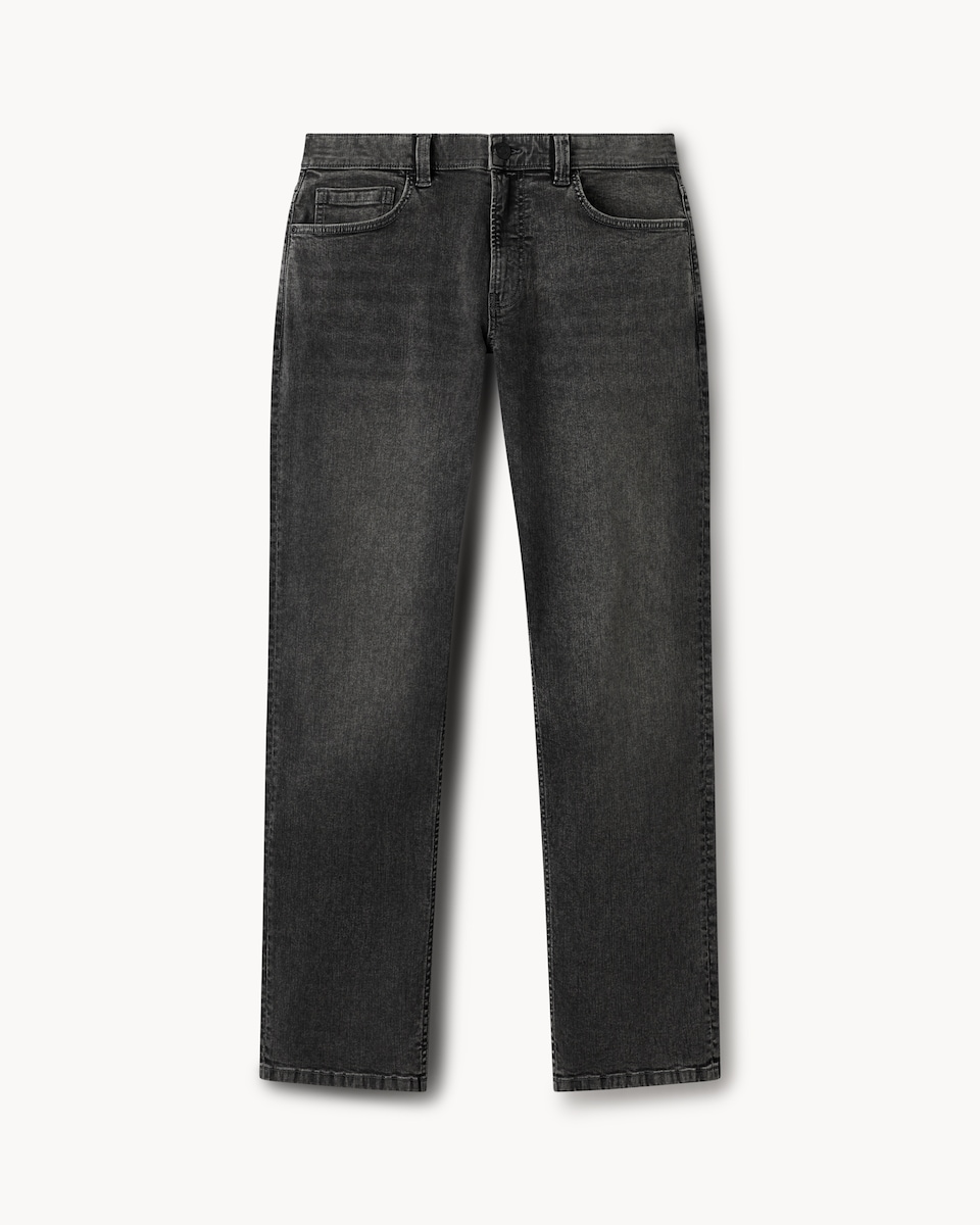 image 1 of F&F Cotton Rich FREEFIT® Relaxed Fit Jeans in Black