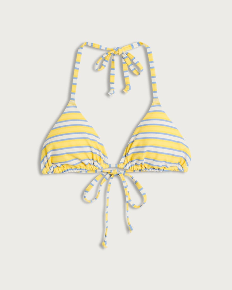 image 1 of F&F Triangle Halter Neck Bikini Top in Multi Yellow