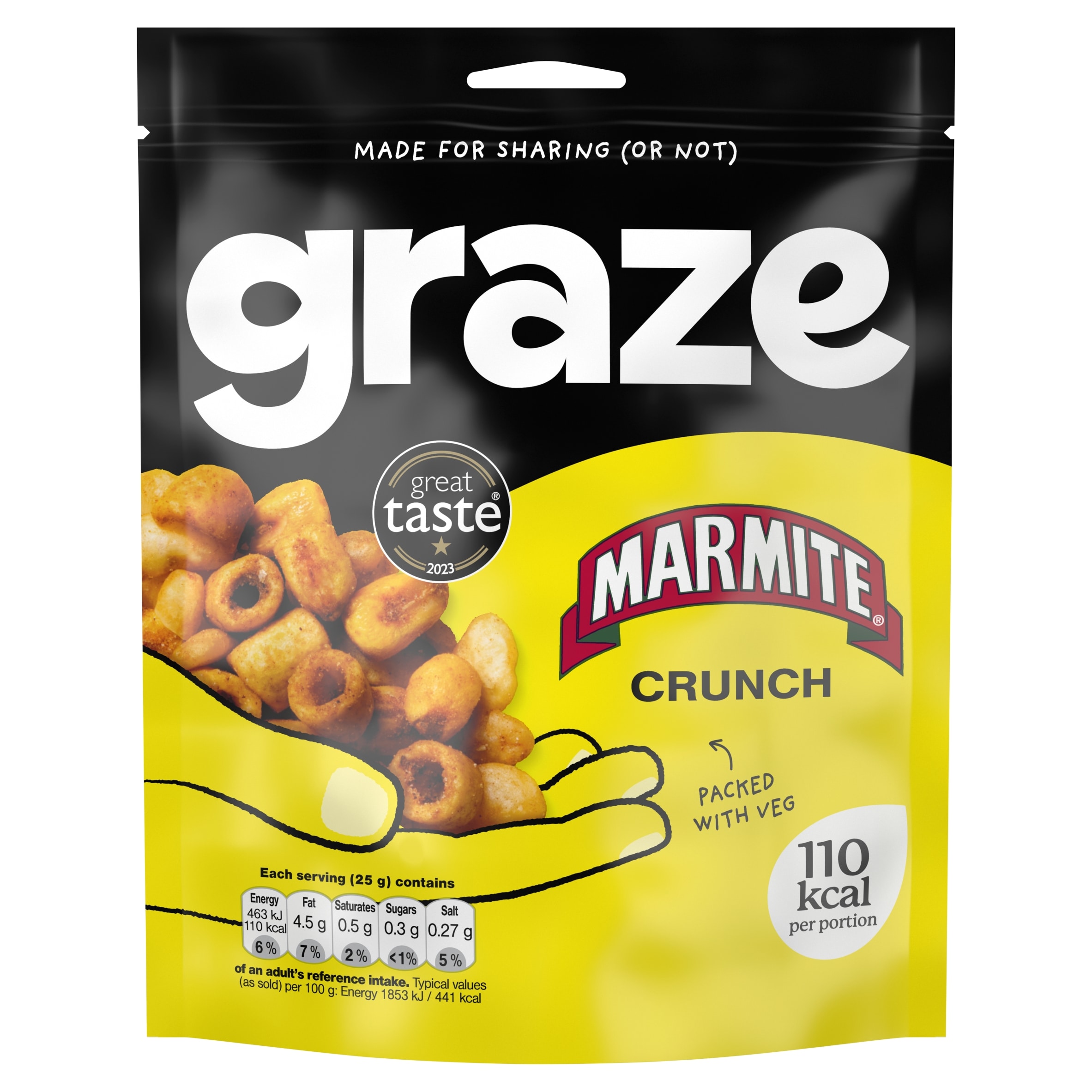 Graze Marmite Crunch Protein Sharing Bag Snack 100G