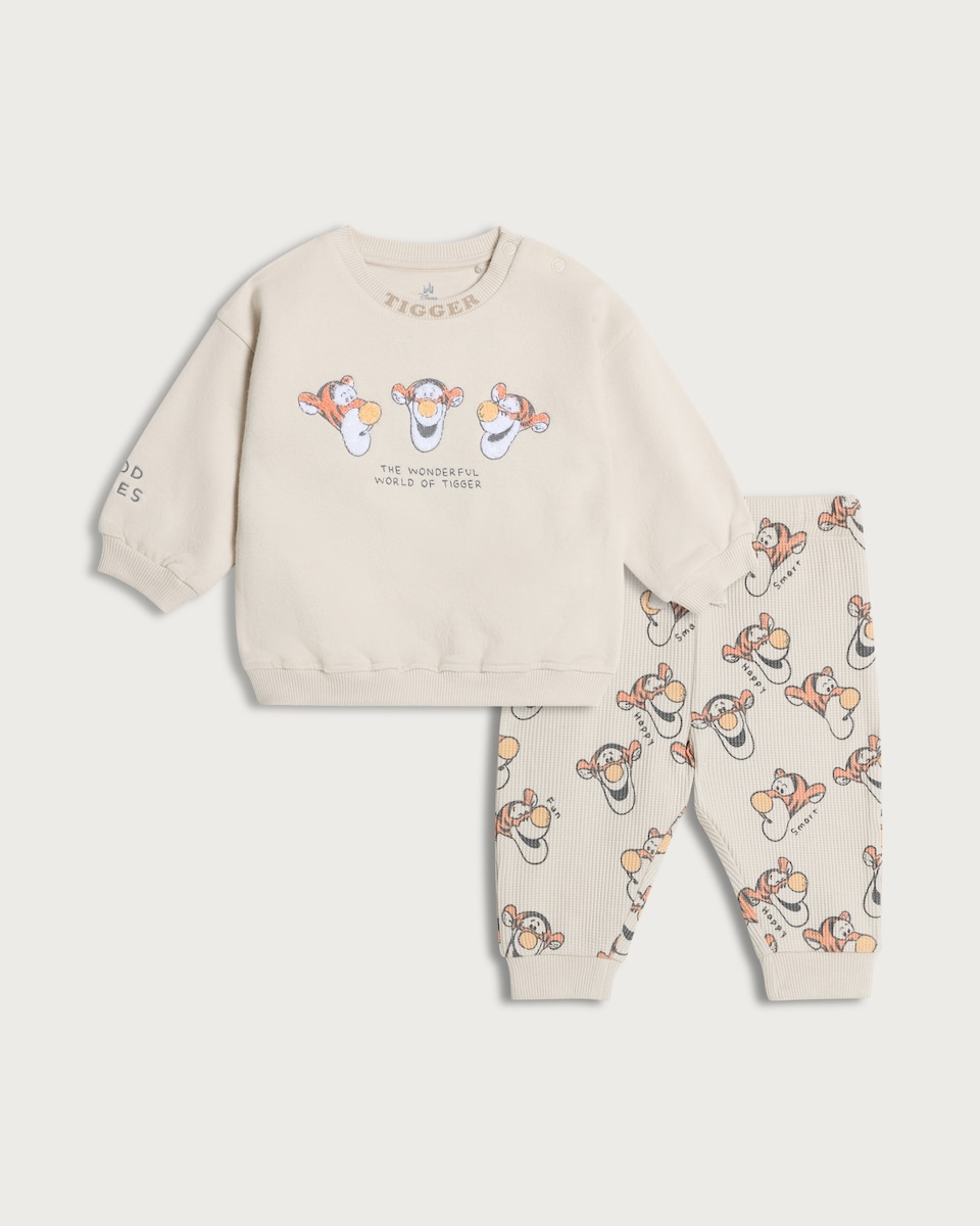 image 1 of Disney Tigger 2-Piece Cotton Rich Sweatshirt and Joggers Set in Stone