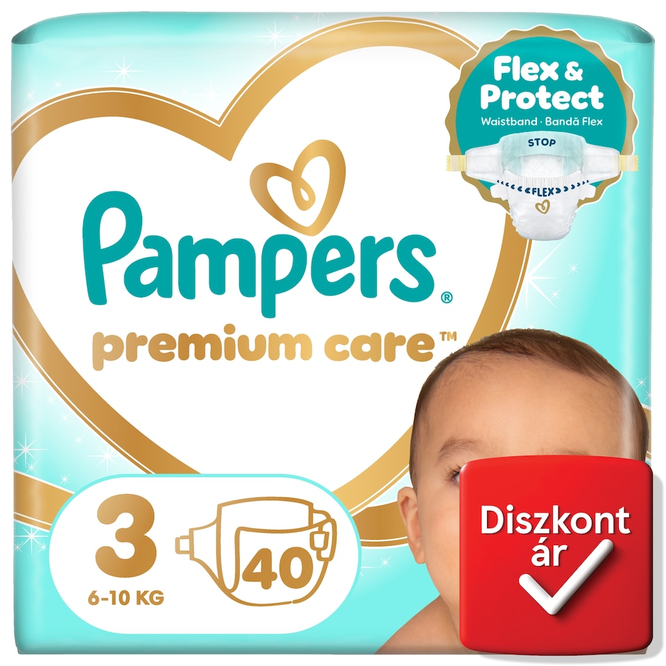 Pampers Premium Care Pelenka, Méret: 3, 40 db, 6kg-10kg  1. kép