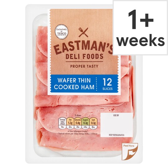 Eastmans Wafer Thin Cooked Ham 125G Tesco Groceries