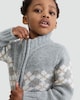 image 4 of F&F x Samantha Faiers Argyle Print Zip Up Cardigan in Multi Grey