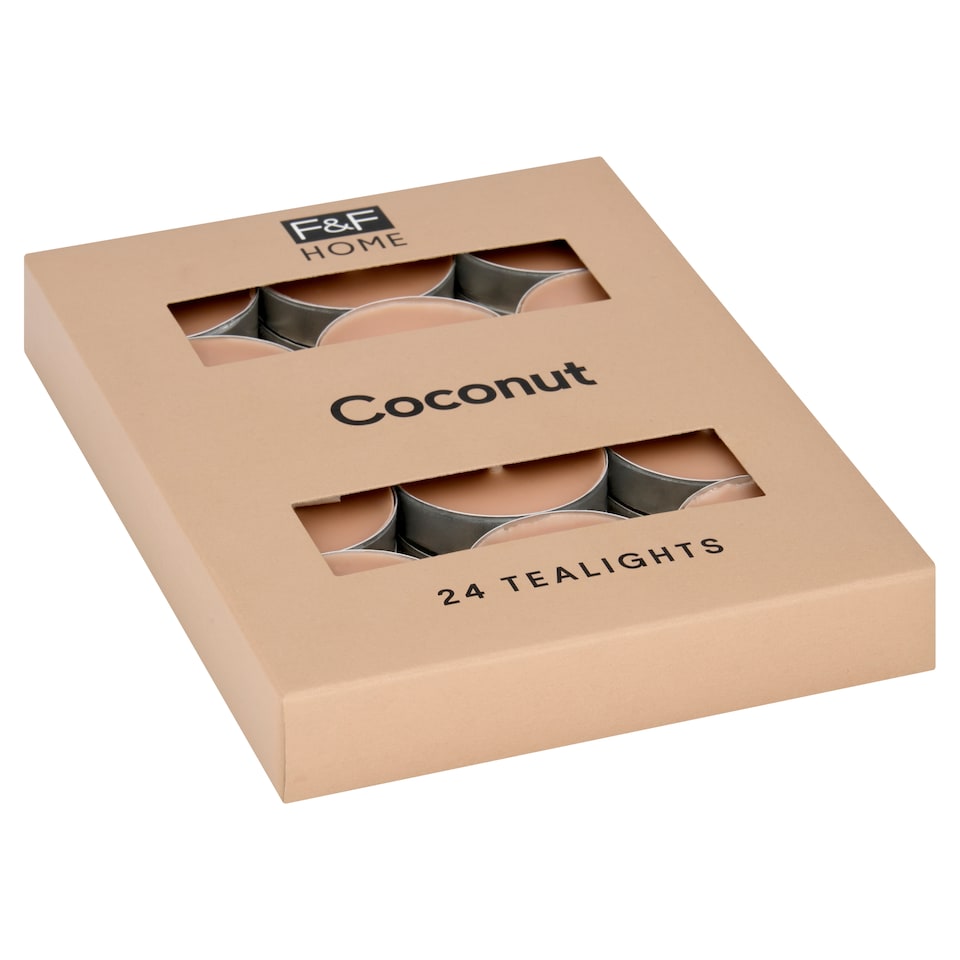 image 1 of F&F Home Coconut Scented Tealights 24 Pack