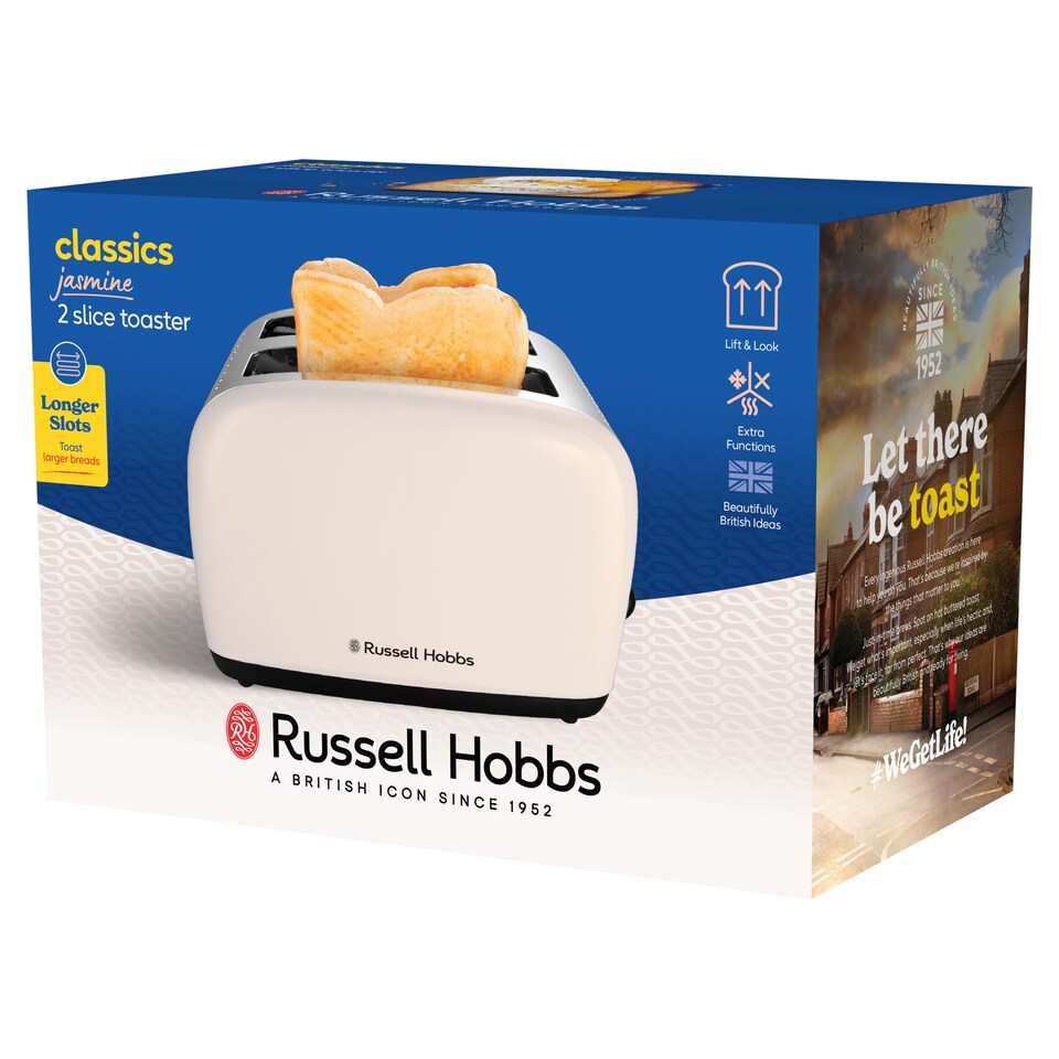 Russell Hobbs Classics Jasmine White 2 Slice Toaster