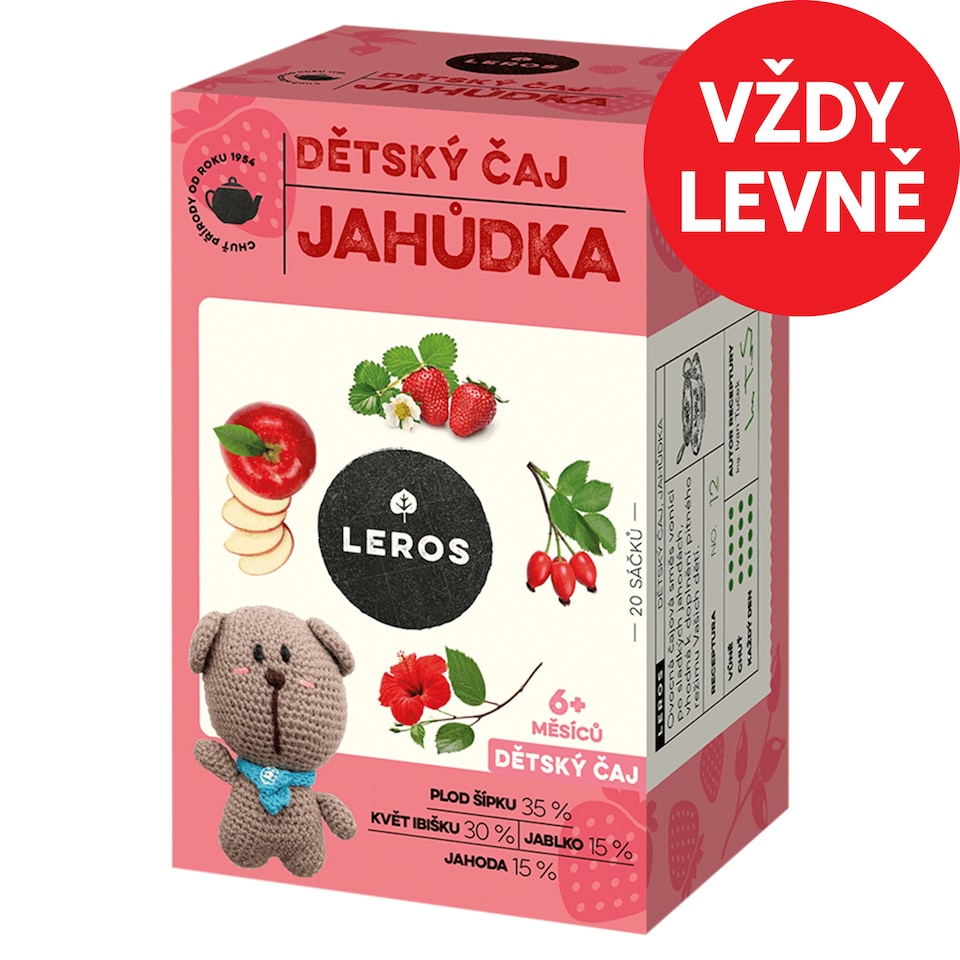Leros Dětský čaj jahůdka 20 x 2g (40g)