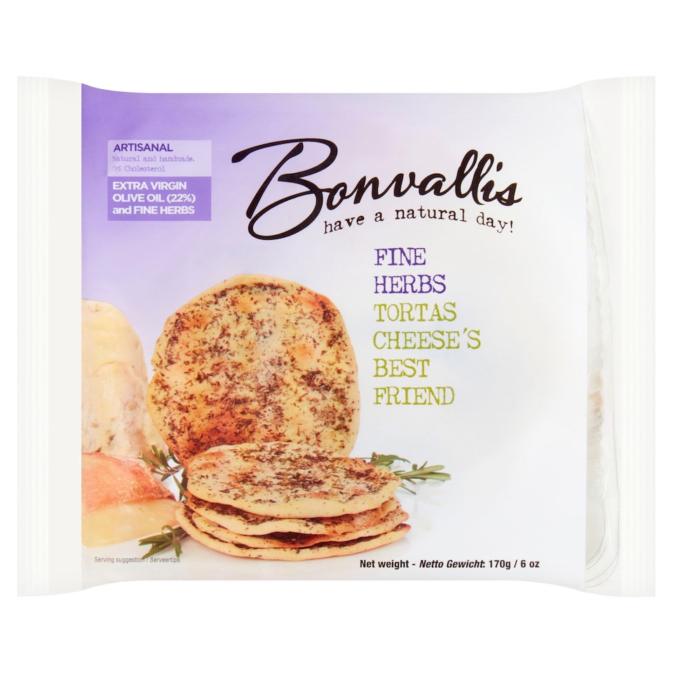 BONVALLIS FINE HERB TORTAS 170g
