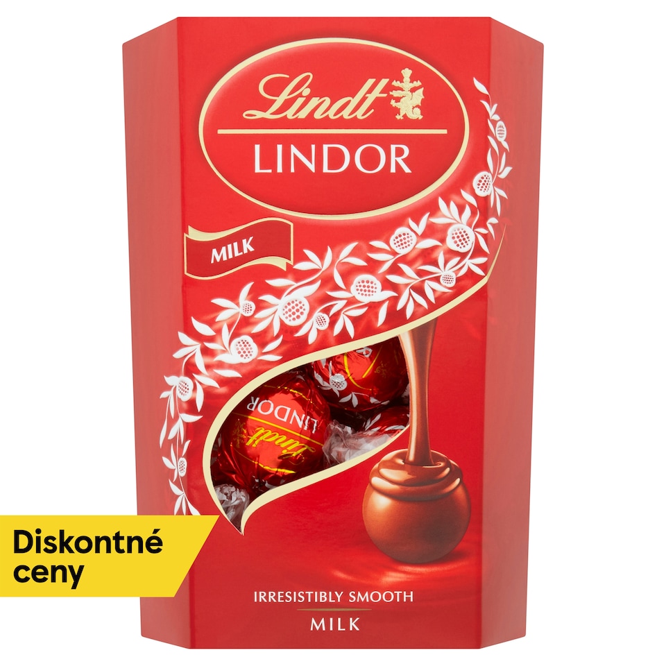 Lindt Lindor Mliečna čokoláda s jemnou tekutou náplňou 200 g