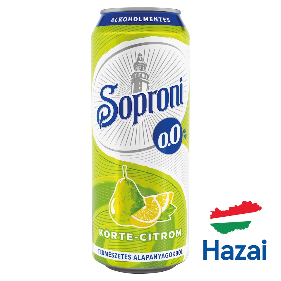 Soproni körte-citrom ízű alkoholmentes sörital 500 ml 