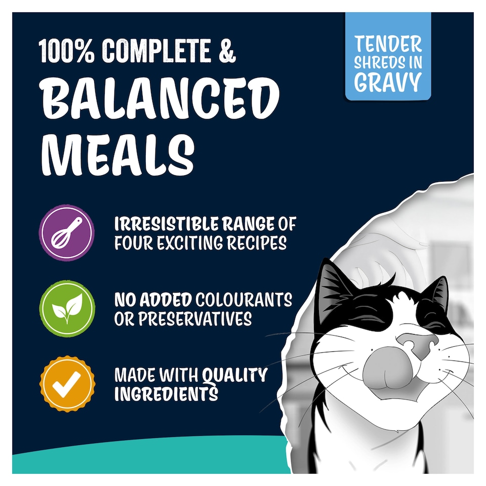 image 1 of FELIX Tasty Shreds Fish Selection in Gravy Wet Cat Food 12x80g