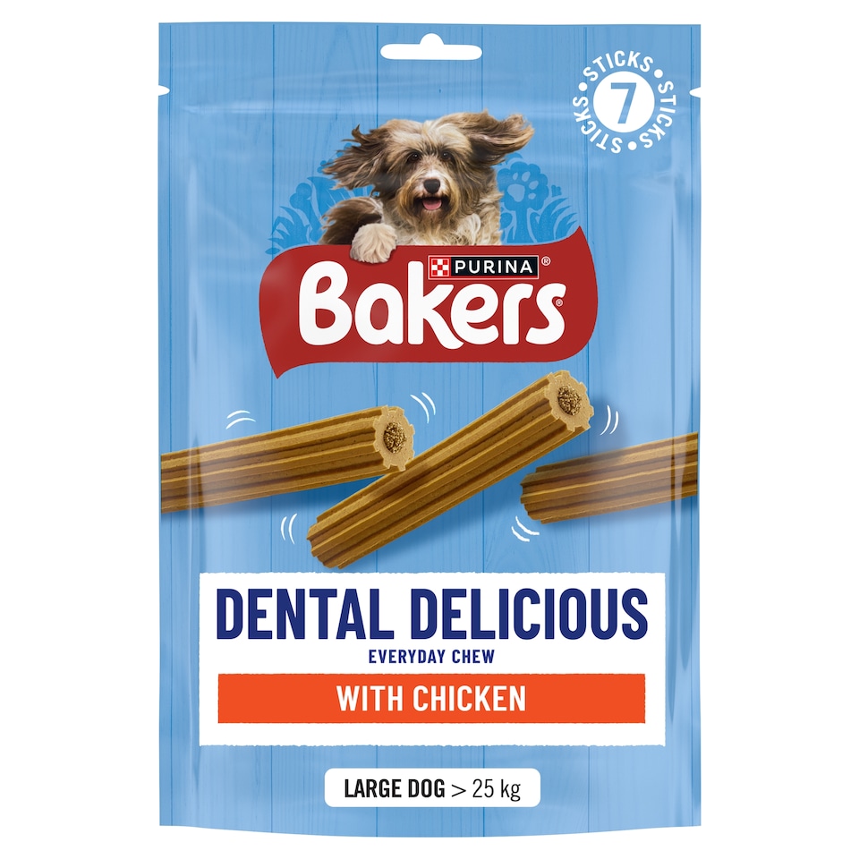 image 1 of BAKERS Dental Delicious Large Chicken Dog Chews 270g
