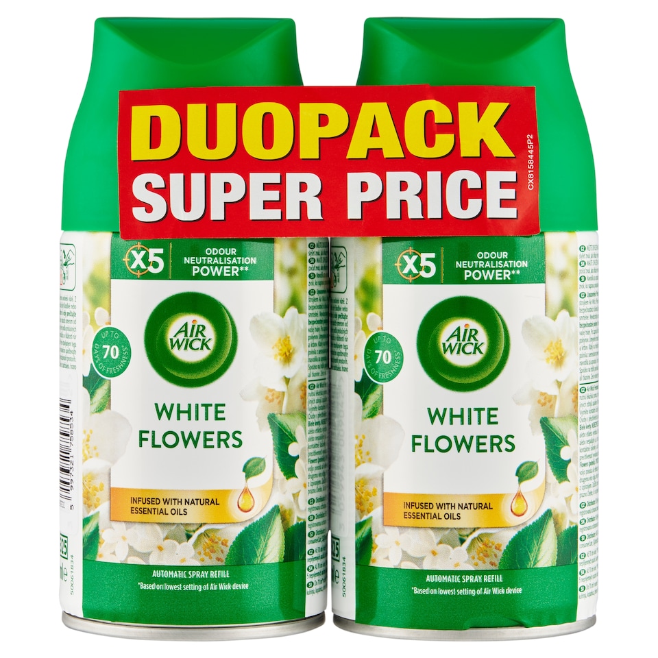 obrázok 1 z Air Wick Freshmatic Náplň do osviežovača vzduchu biele kvety 2 x 250 ml