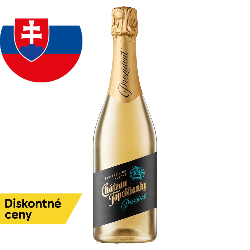 Château Topoľčianky President Quality Aromatic Sparkling Sweet White Wine 0.75 L