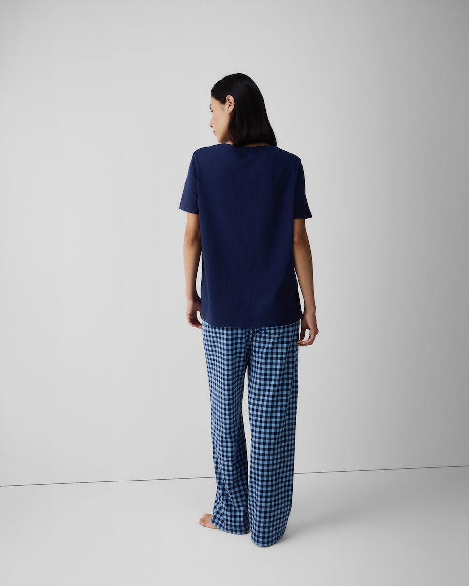 image 1 of F&F Pure Cotton Floral Print Pyjama Set in Navy