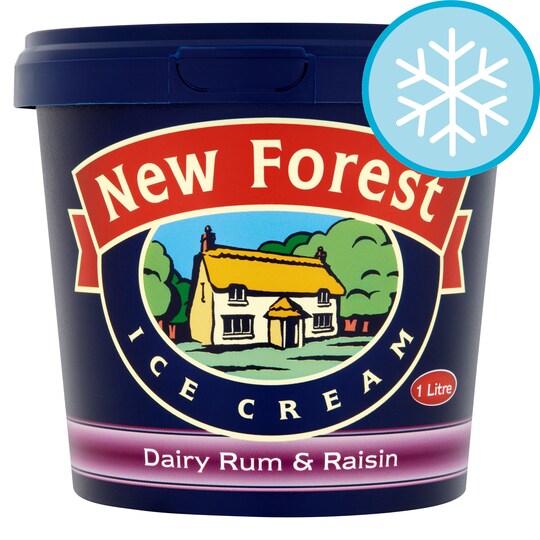 NEW FOREST DAIRY RUM&RAISIN ICECREAM 1L Tesco Groceries