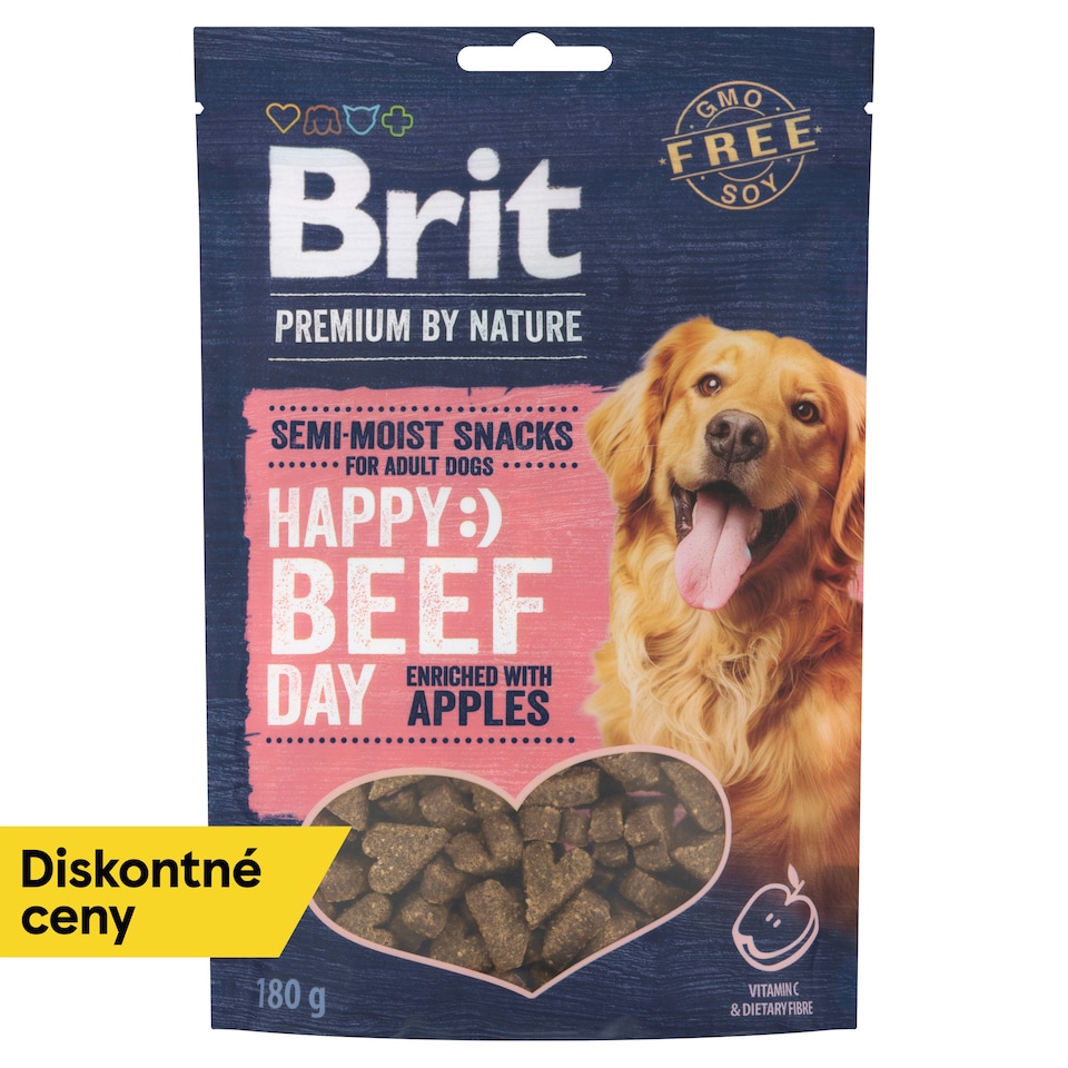 obrázok 1 z Brit Premium by Nature Polomäkká maškrtka pre psov hovädzina obohatené o jablko 180 g
