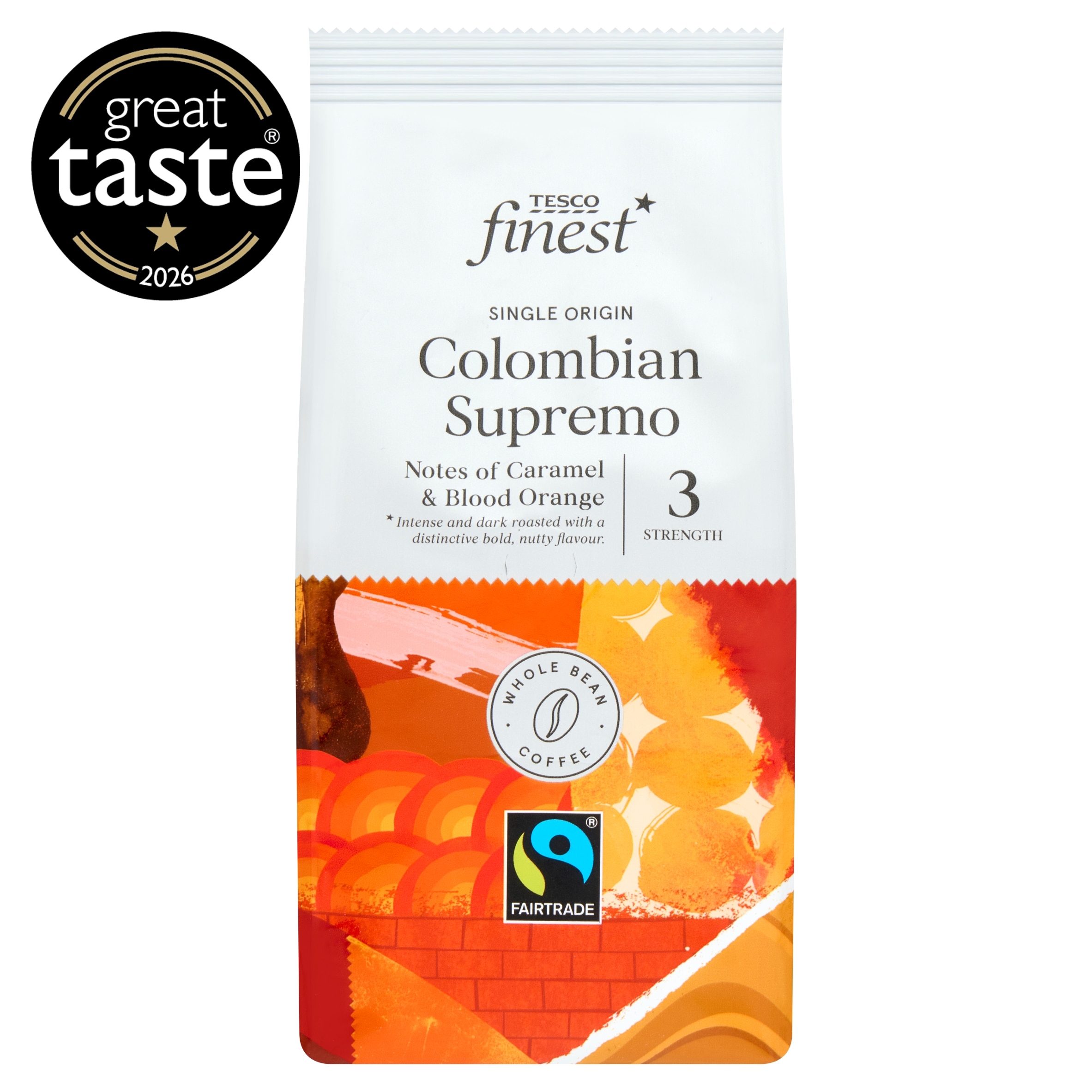 Tesco Finest Fair Trade Colombian Supremo Beans 227G