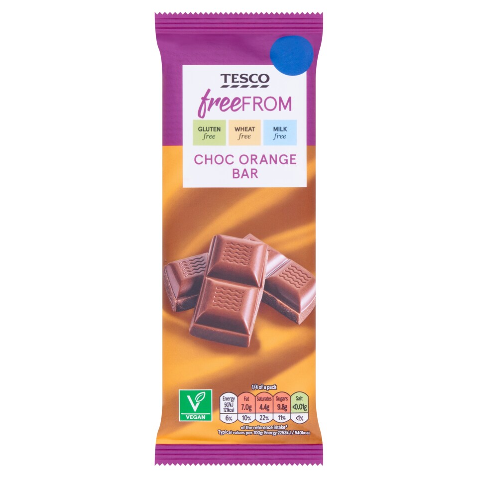 Tesco Free From Chocolate Orange Bar 90G