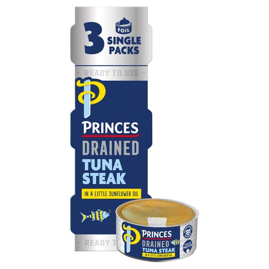 Princes Drained Tuna Steak In Sunflower Oil 3X60g Tesco Groceries