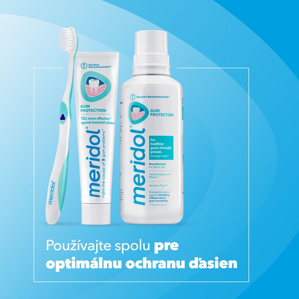 obrázok 1 z meridol® ochrana ďasien zubná kefka -mäkká 1ks