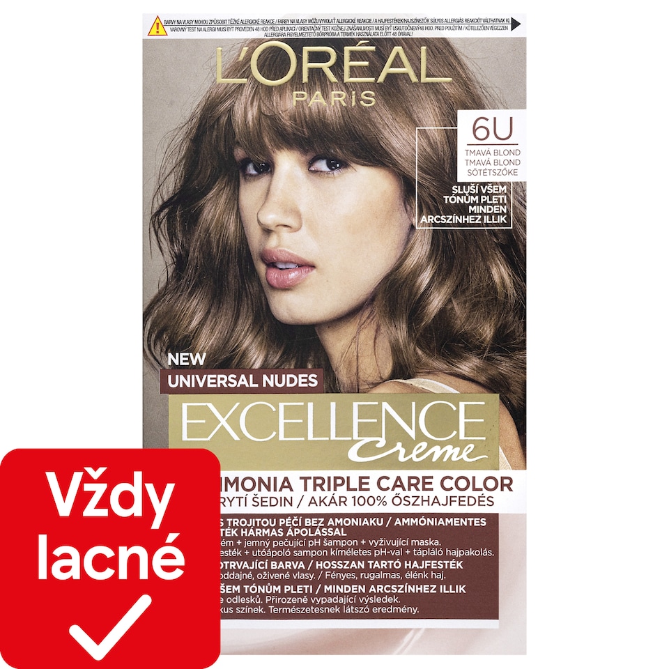 L'Oréal Paris Excellence Creme Universal Nudes permanentná farba na vlasy 6 U Tmavá blond