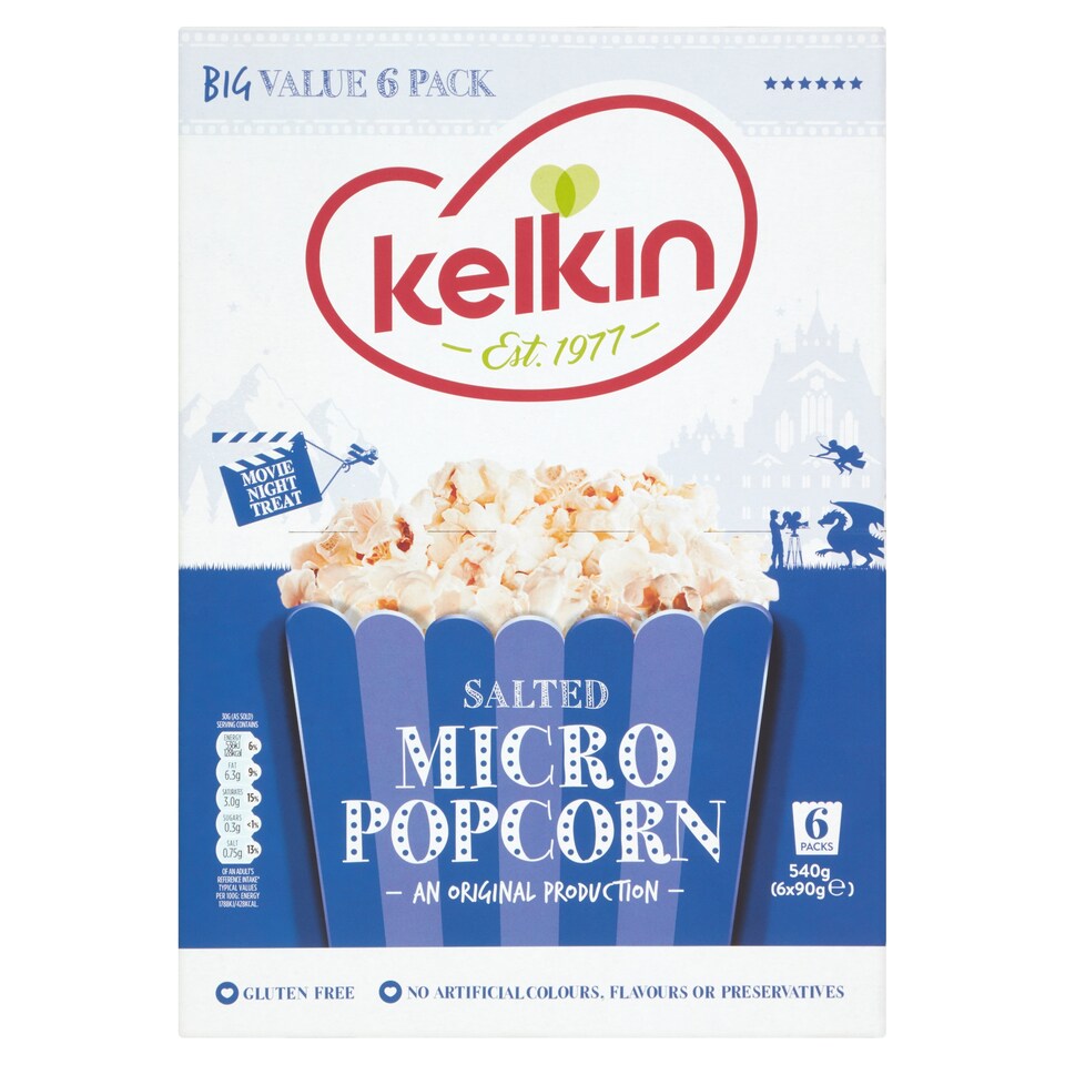 Kelkin Microwave Popcorn 6 X 90G