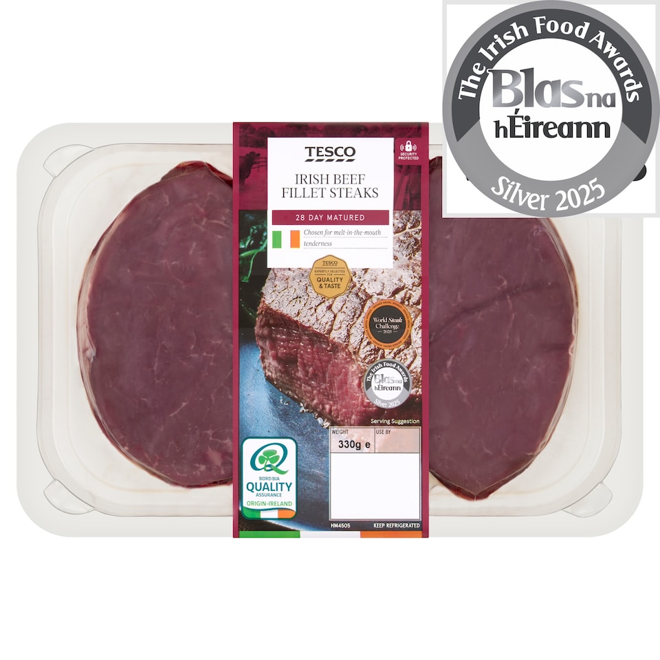 Tesco Irish Beef Fillet Steak 330G