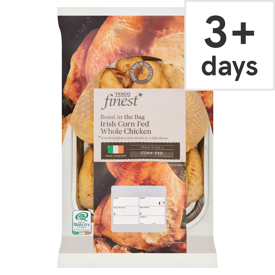 Tesco Finest Roast in the Bag Irish Corn Fed Whole Chicken 1.4kg