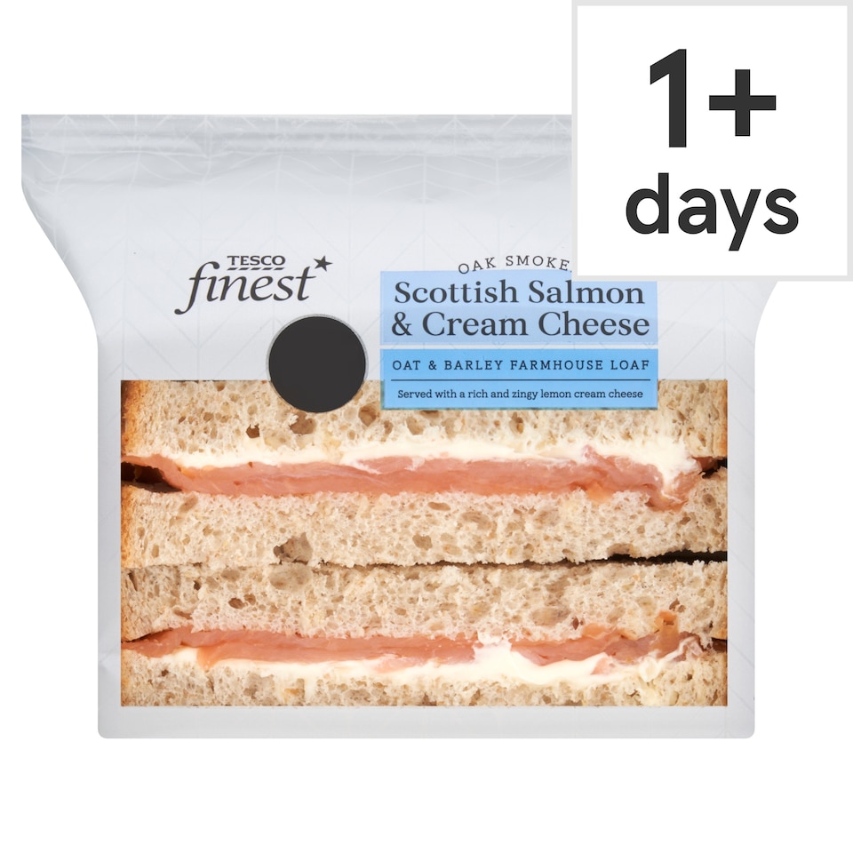 TESCO finest Smoked Scottish Salmon & Cream Cheese Sandwich