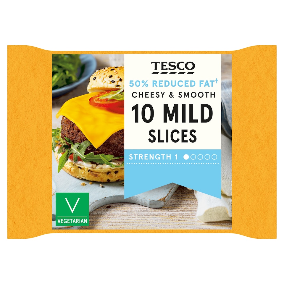 Tesco 10 Reduced Fat Mild Slices 200G
