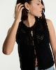image 1 of F&F Pure Cotton Open Knit Waistcoat in Black