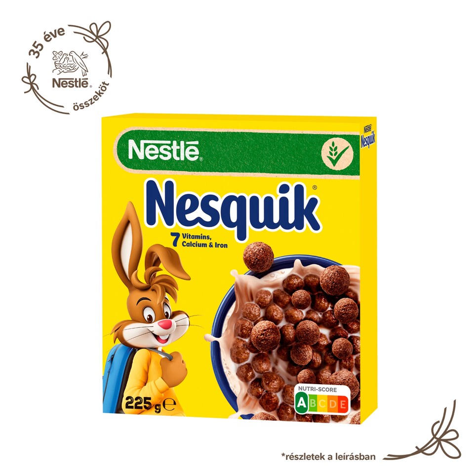image 1 of Nesquik Cocoa Flavoured Crunchy Cereals with Vitamins and Minerals 225 g