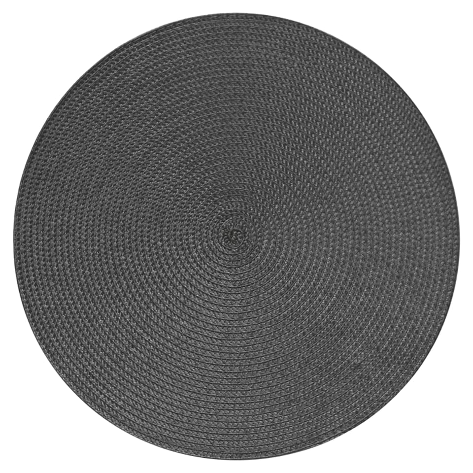 F&F Home Round Woven Slate Placemat 2 pack
