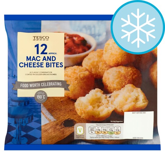 Tesco 12 Mac 'N' Cheese Bites 285G Tesco Groceries