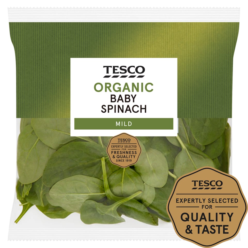 Tesco Organic Baby Spinach 100G