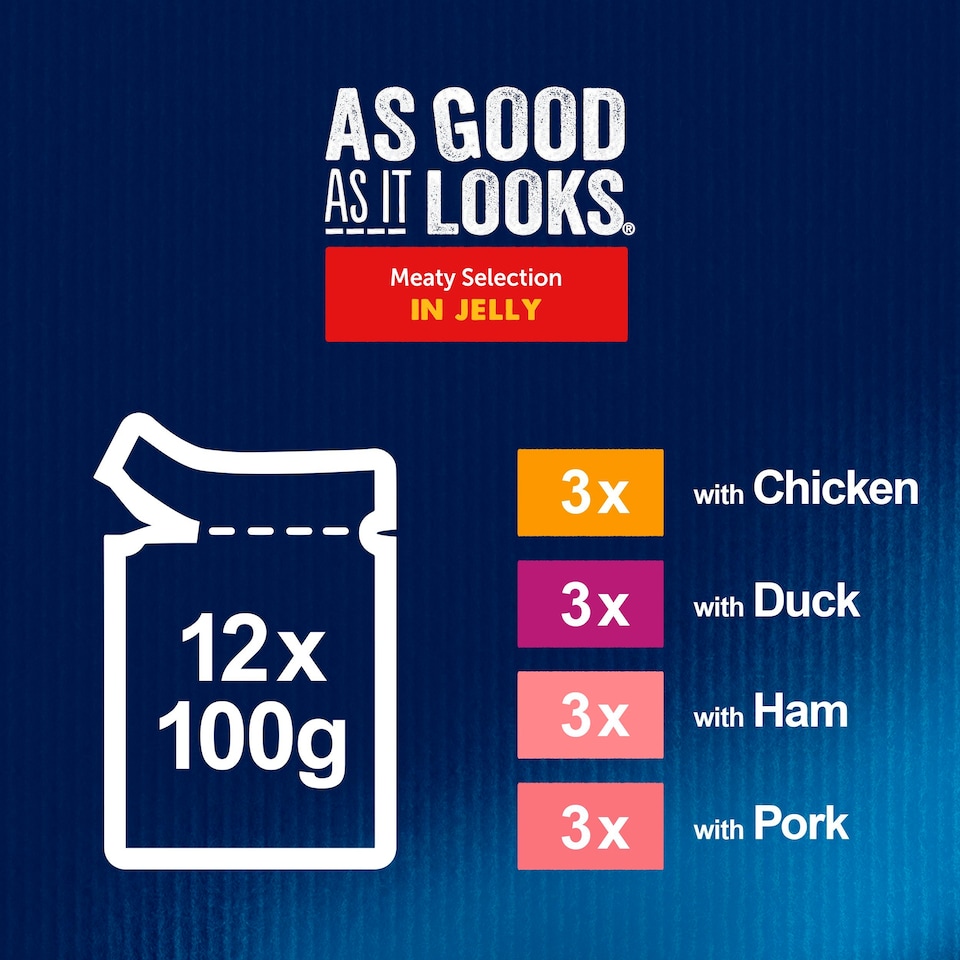 image 1 of Felix As Good As It Looks Cat Food Meat 12 X 100G