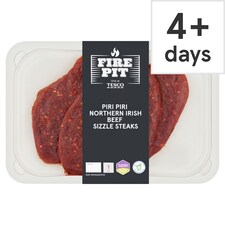 Tesco Fire Pit Piri Piri Northern Irish Beef Sizzle Steaks 360g