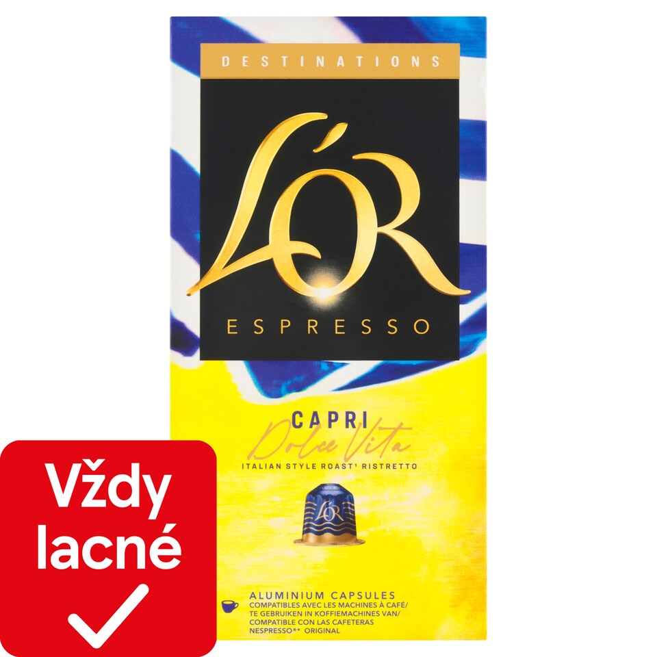 obrázok 1 z L'OR Espresso Capri Dolce Vita pražená mletá káva 10 kapsúl 52 g