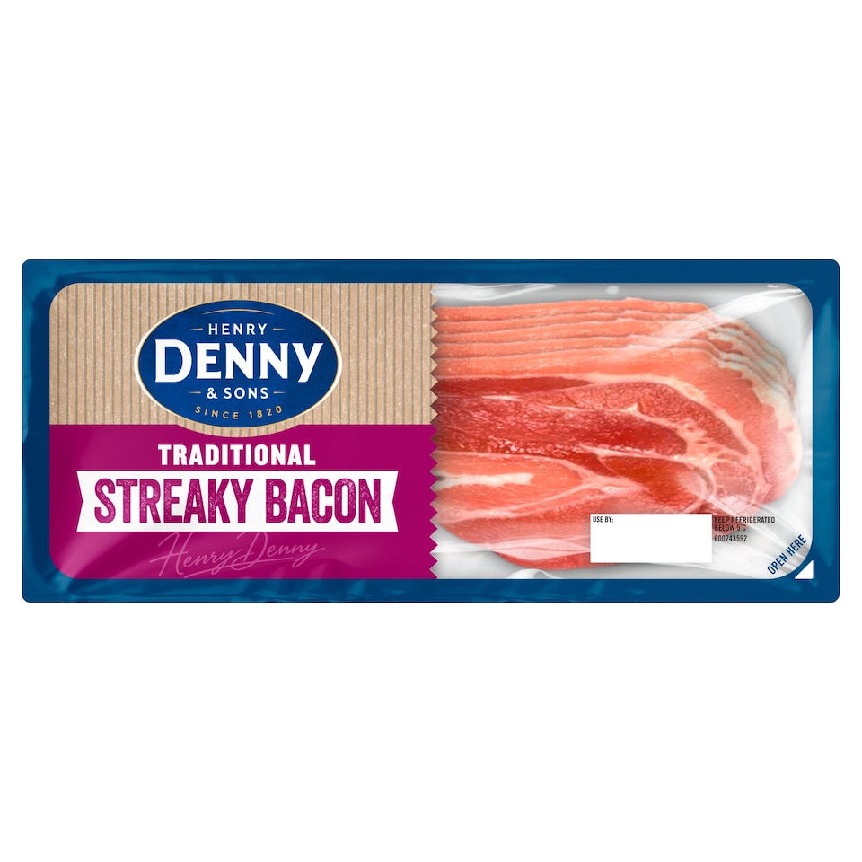 Denny Streaky Unsmoked Bacon 150G