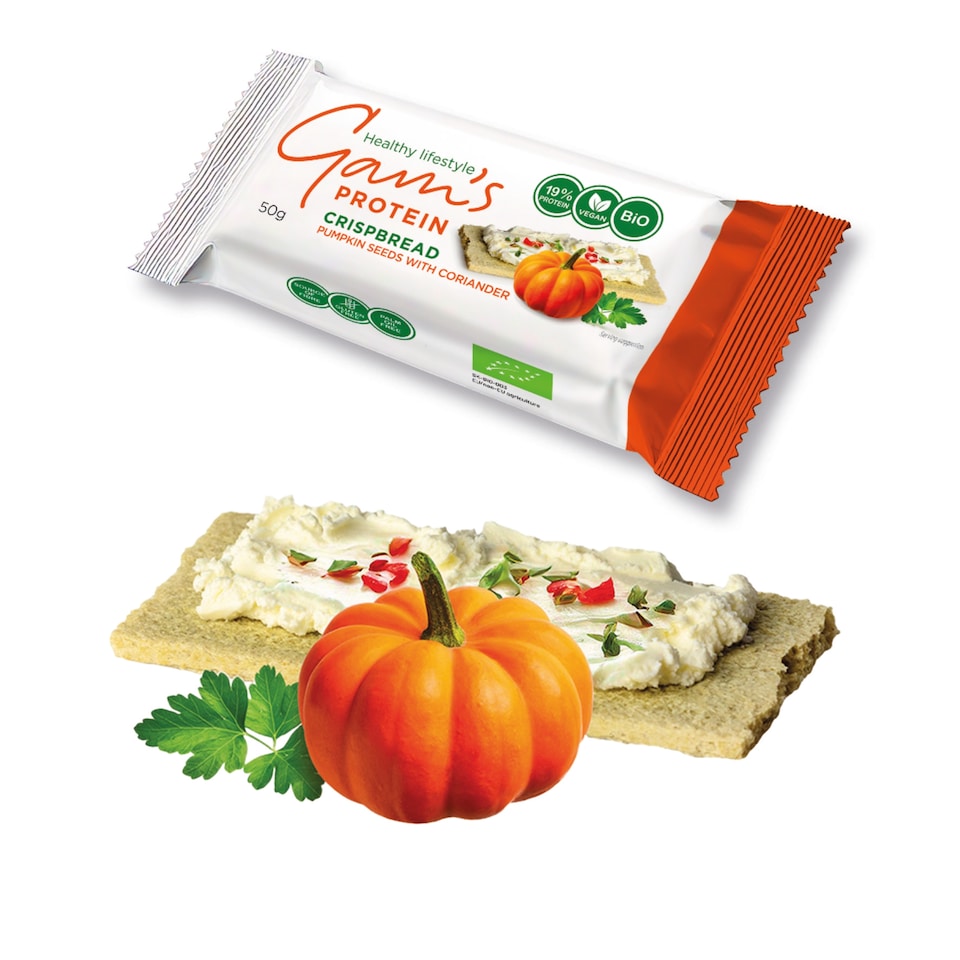 obrázok 1 z Gam's Bio proteínový vegánsky plátok s múkou z tekvicových semien a koriandrom 50 g