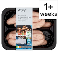 Tesco Finest* 10 Hand Tied Irish Pork Sausages 454G