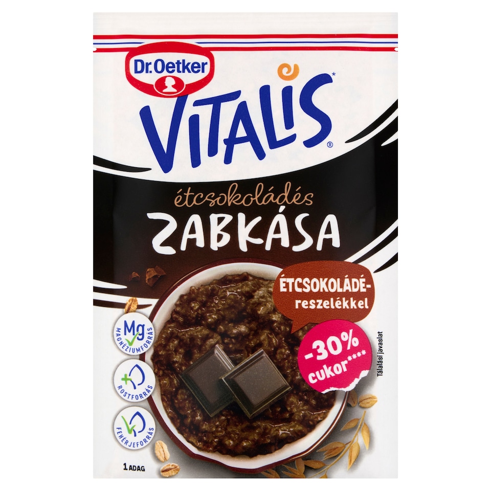 Dr. Oetker Vitalis étcsokoládés zabkása alappor 54 g