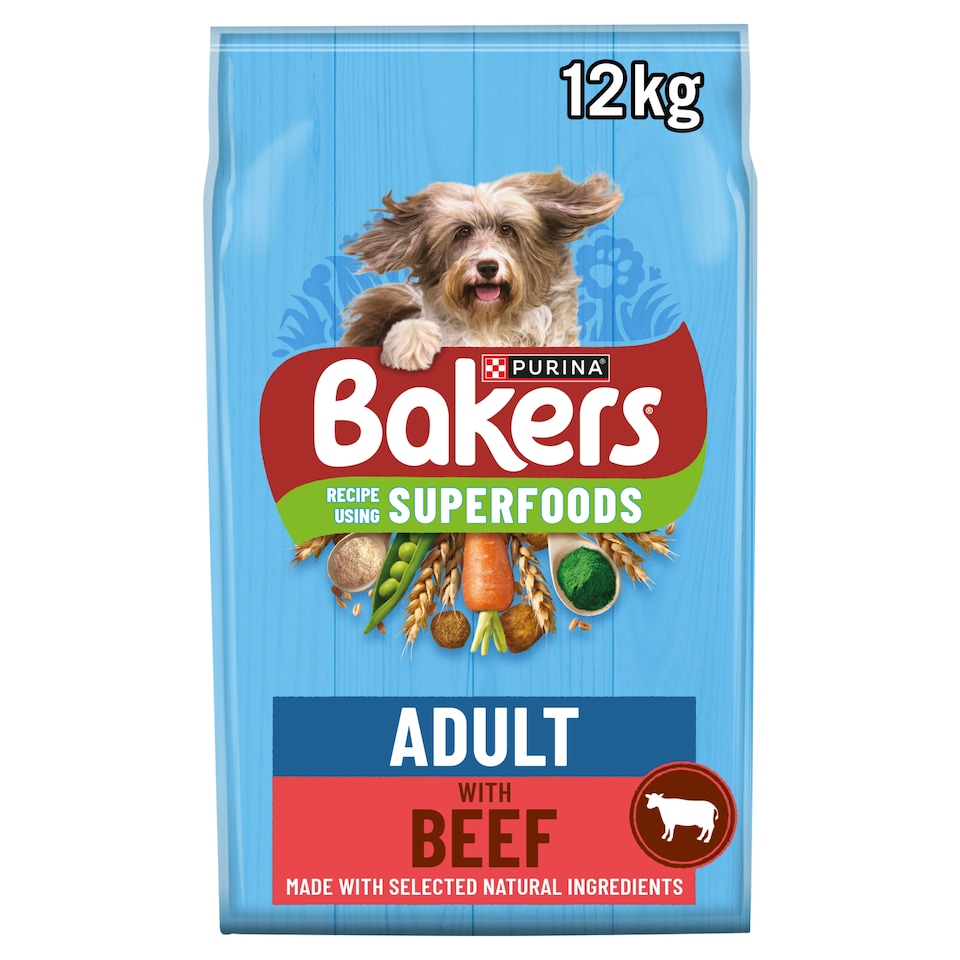 image 1 of Bakers Adult Dry Dog Food Beef and Veg 12kg