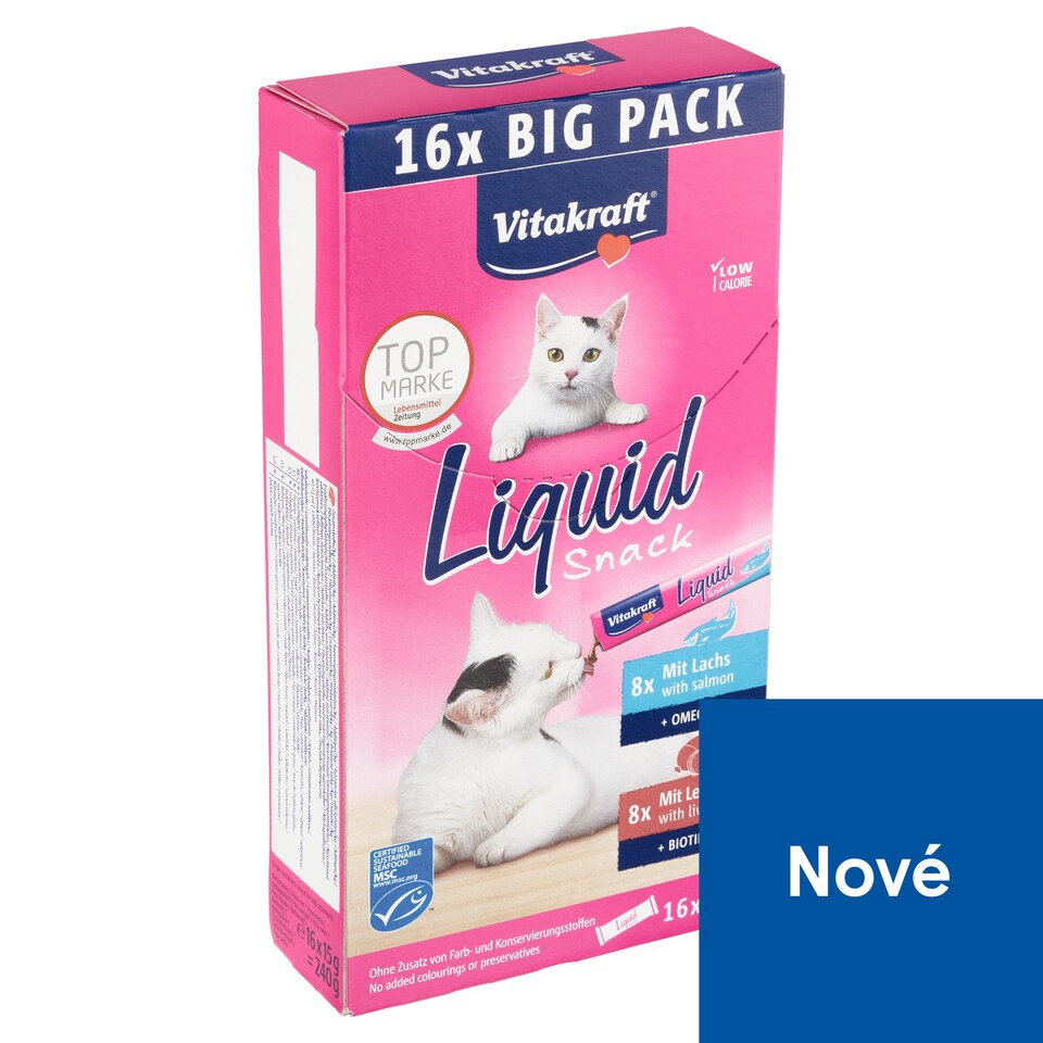Vitakraft Liquid Snack doplňkové krmivo pro kočky 16 x 15g (240g)