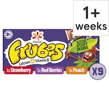 Yoplait Frubes Yoghurt Tubes - Strawberry, Red Berry & Peach 9x37g