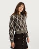 image 3 of The F&F Edit Knitted Argyle Pattern Jumper with Wool in Brown