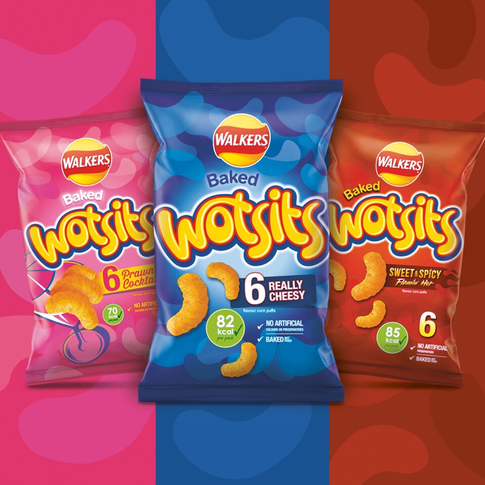 image 1 of Walkers Wotsits Flamin' Hot Multipack Crisps 6x16g