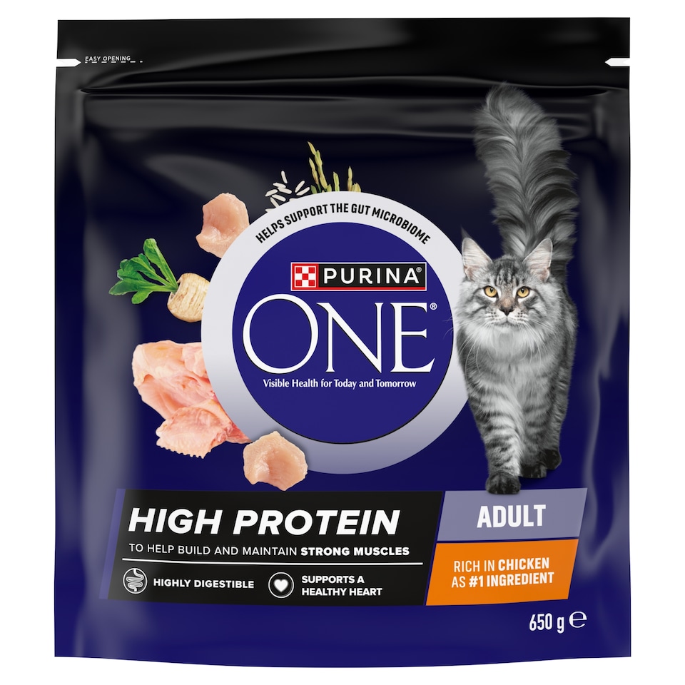 image 1 of PURINA ONE High Protein Chicken Adult Cat Food 650g